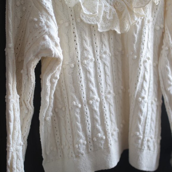 NWT Ruffled Knit Sweater. - Picture 9 of 11